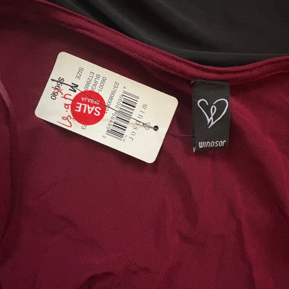 Burgundy Faux Pearl Corset Bodysuit by Windsor - Picture 6 of 7